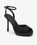 GlamStride Platform Stiletto Sandal - Black / US 6.5 | EU 37 | UK 4.5