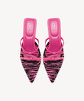 Bowtention Pointed Toe Heeled Mule