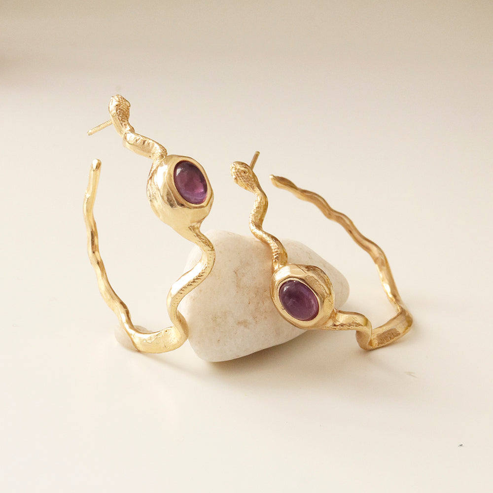 Pendientes dorados mujer SNAKE