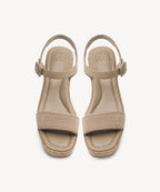 TerraLoft Square Toe Wedge Sandal