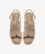 CorkLuxe H-Band Square Toe Wedge Sandal