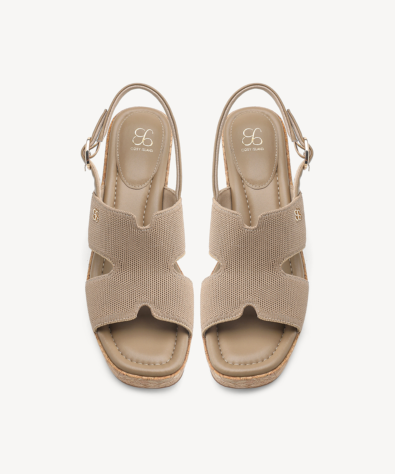 CorkLuxe H-Band Square Toe Wedge Sandal