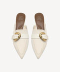 EasyChic Buckle Pointed Toe Kitten Heeled Mule