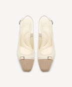 Colorblock Square Toe Heeled Slingback