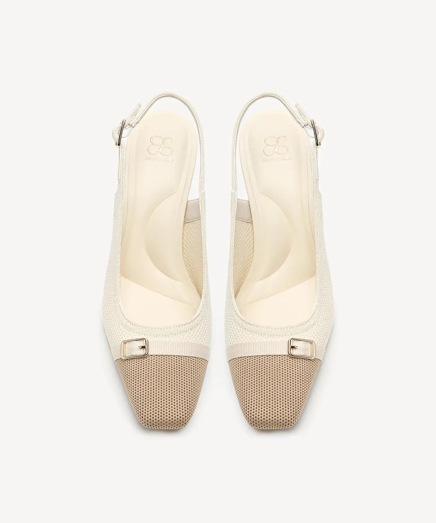 Colorblock Square Toe Heeled Slingback