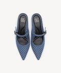 GraceLithe Denim Pointed Toe Heeled Mule