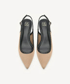 Stud-Trim Elegant Kitten Heeled Slingback