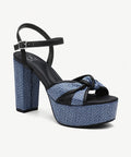 Elegance Raffia Platform Sandal - Blue / US 10 | EU 41.5 | UK 8