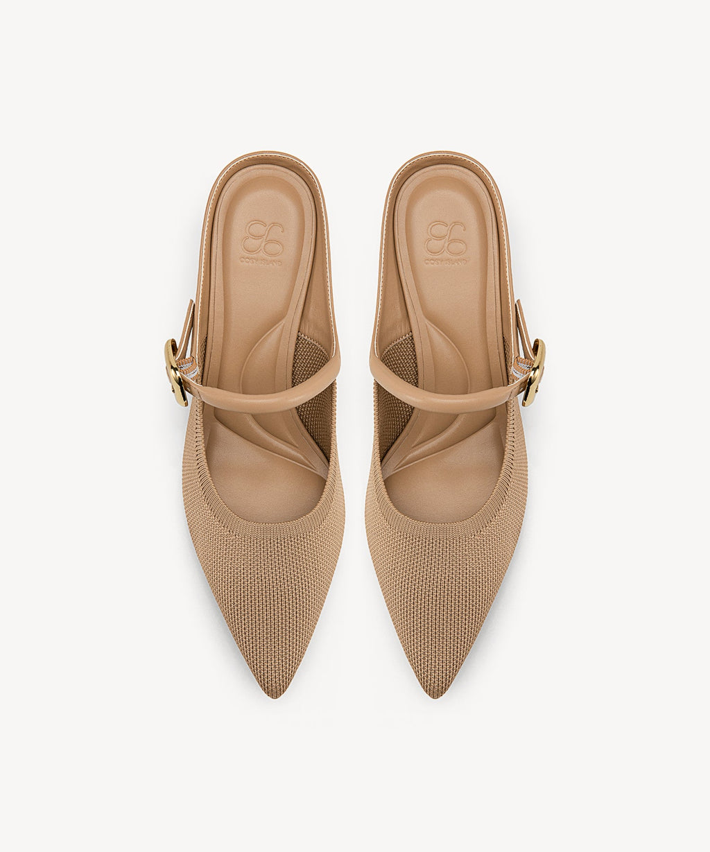Gracelithe Pointed Toe Low Heeled Mule - 2X Wide