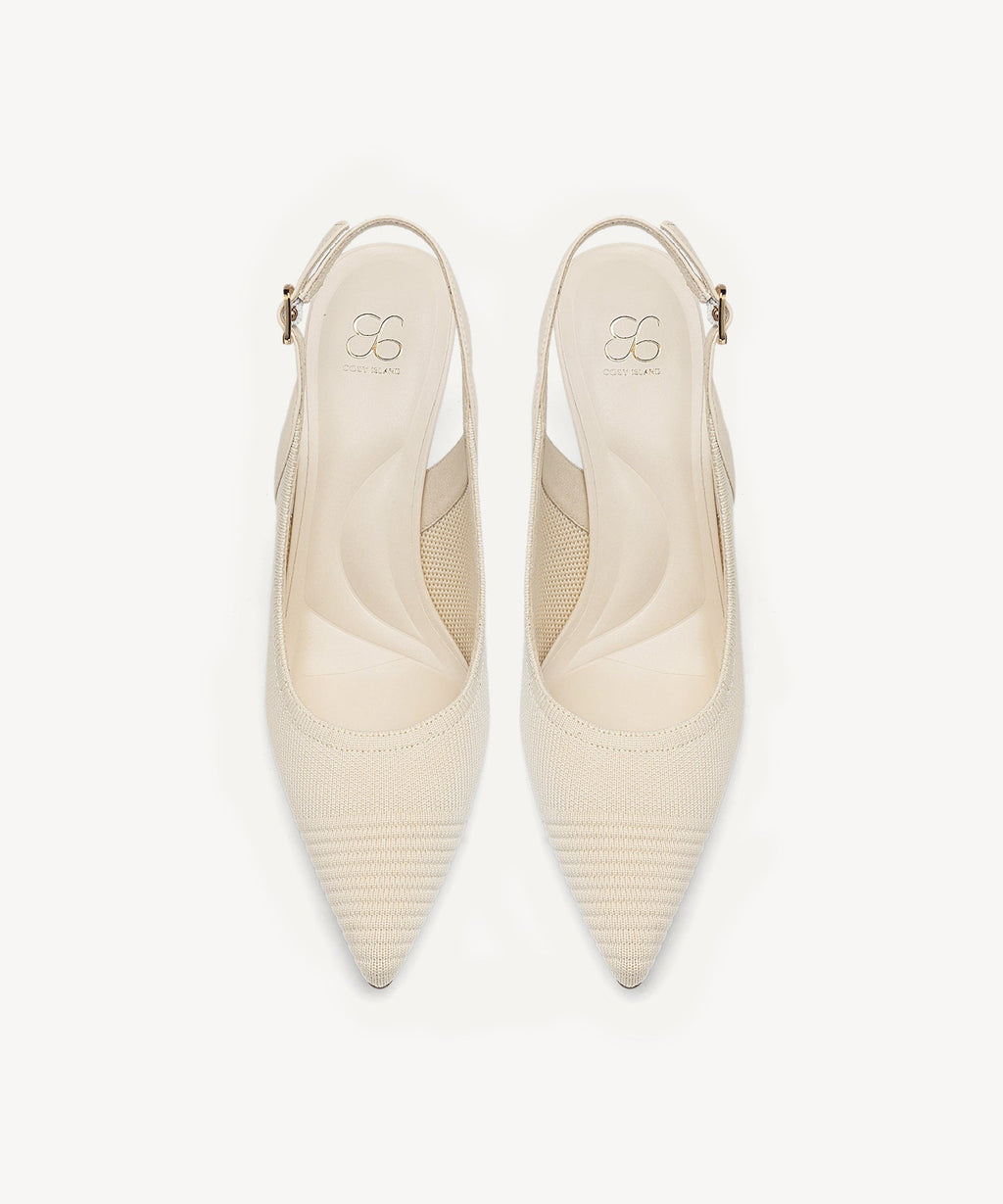 Elegant Ligne Pointed Toe Heeled Slingback