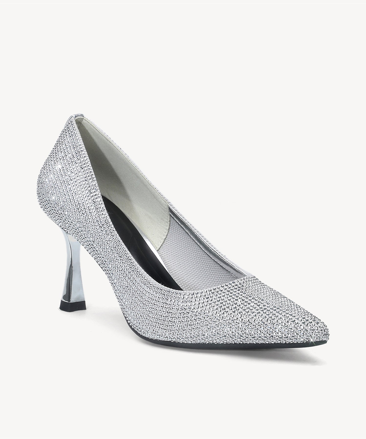 EternalPace Diamond Pointed Toe Heeled Pump - Silver / US 6 | EU 36.5 | UK 4