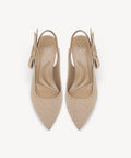 EverLush Bowknot Pointed Toe Heeled Slingback - Low Heeled