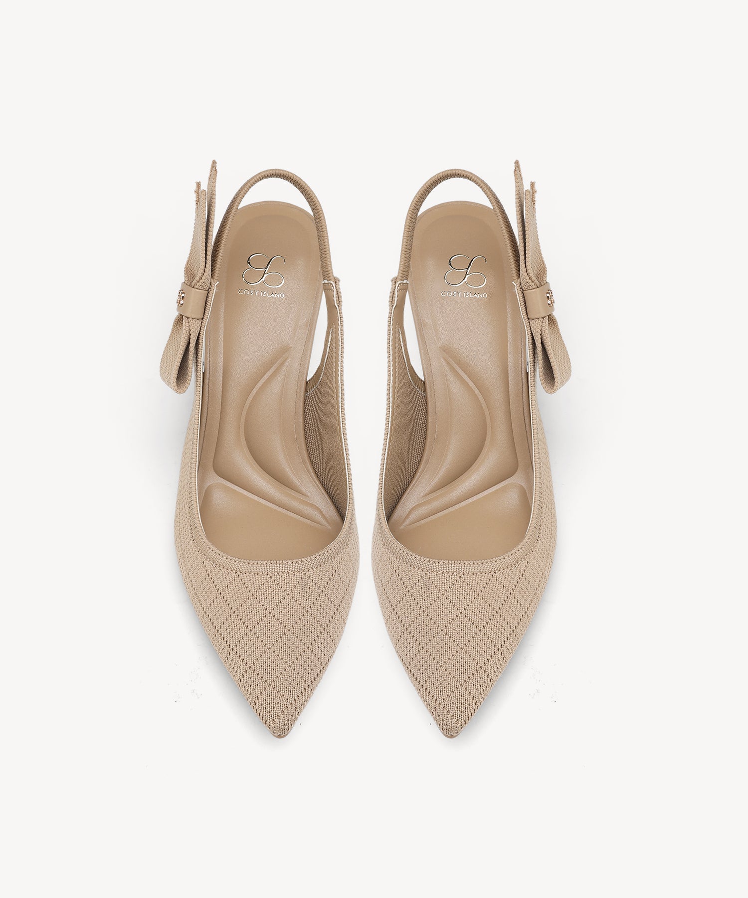 EverLush Bowknot Pointed Toe Heeled Slingback - Low Heeled