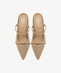 Elegant Bow Pointed Toe Heeled Mule