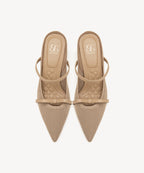 Elegant Bow Pointed Toe Heeled Mule