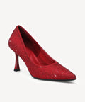 EternalPace Diamond Pointed Toe Heeled Pump - Red / US 8 | EU 39 | UK 6