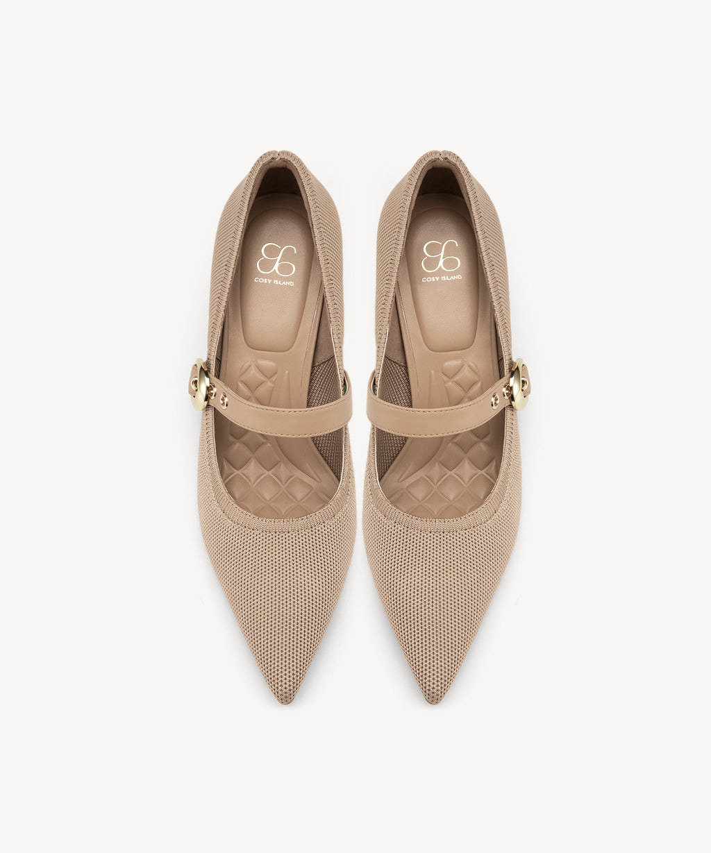 EternalPace Removable Strap Pointed Toe Heeled Pump