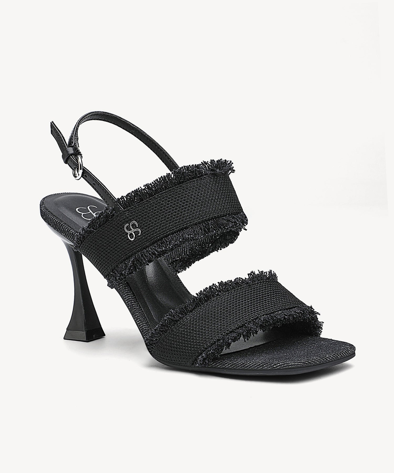 DenimTrim Square Toe Stiletto Sandal - Black / US 5 | EU 35 | UK 3