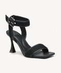 ComfyStrap Ankle Heeled Sandal - Black / US 7.5 | EU 38 | UK 5.5