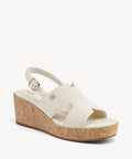 CorkLuxe H-Band Square Toe Wedge Sandal - Cream / US 9.5 | EU 41 | UK 7.5