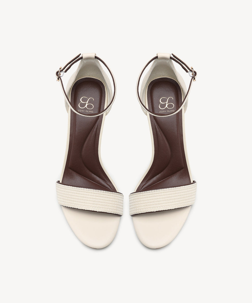 VibeStrap Single-Band Round Toe Heeled Sandal
