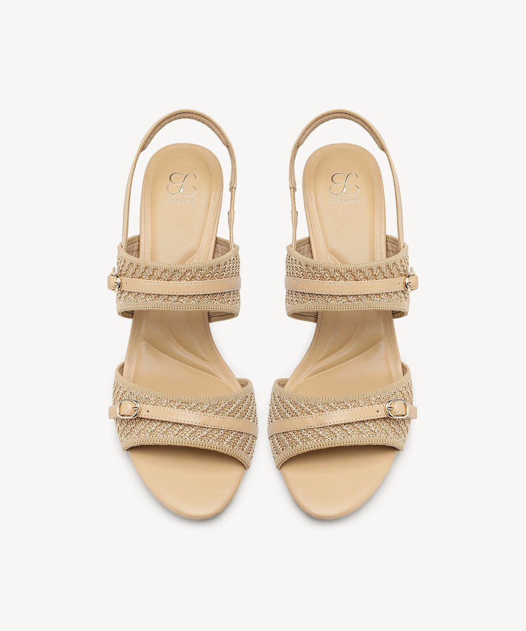 SteadyWeave Block Heeled Double Strap Sandal