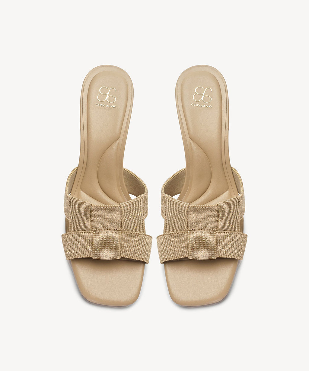 PebbleGrace Woven Block Heeled Sandal
