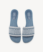OasisSlide Soft Knit Open Toe Flat Sandal