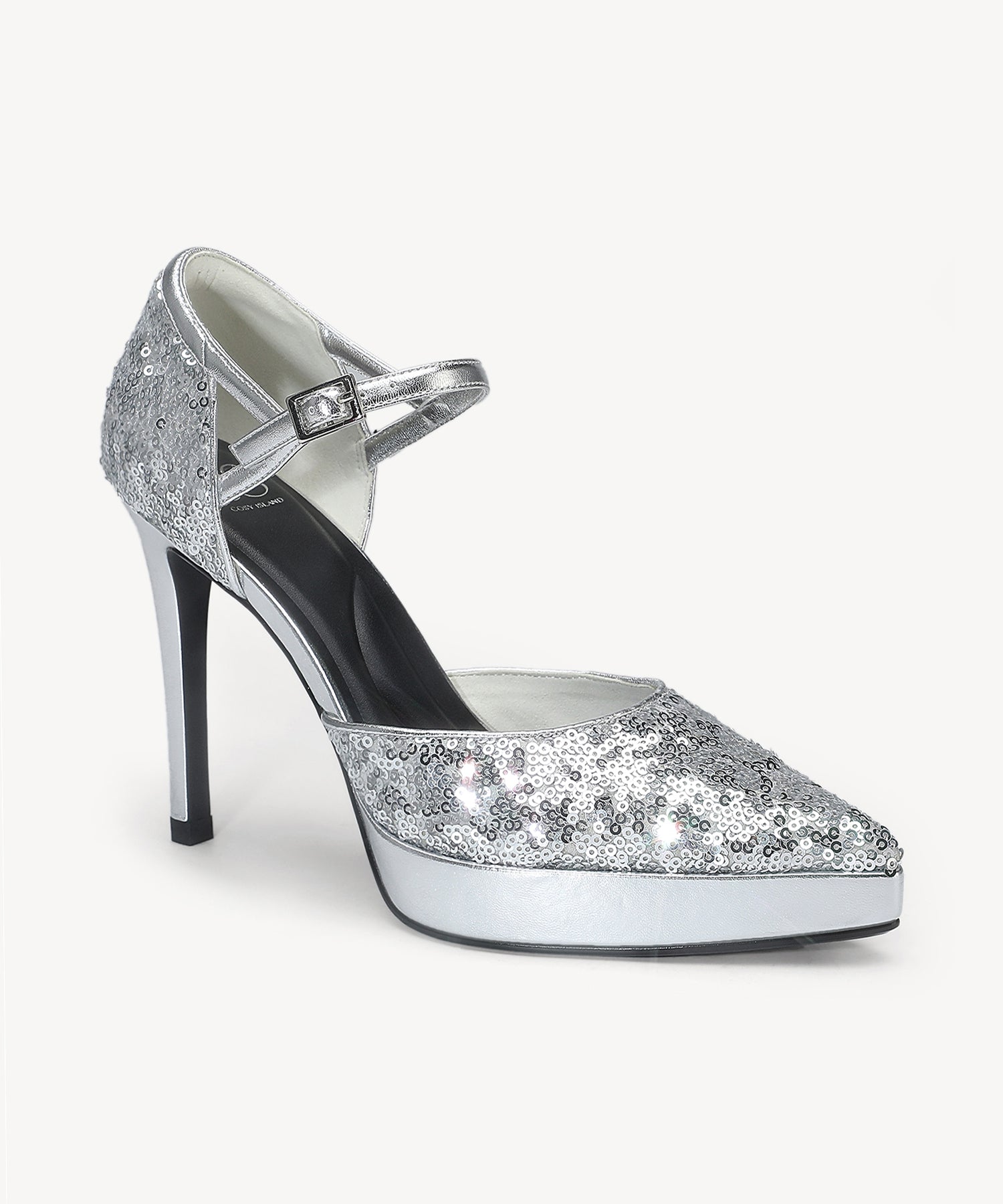 Spotlight Dazzling Strapped Stiletto Pump - Silver / US 8.5 | EU 39.5 | UK 6.5