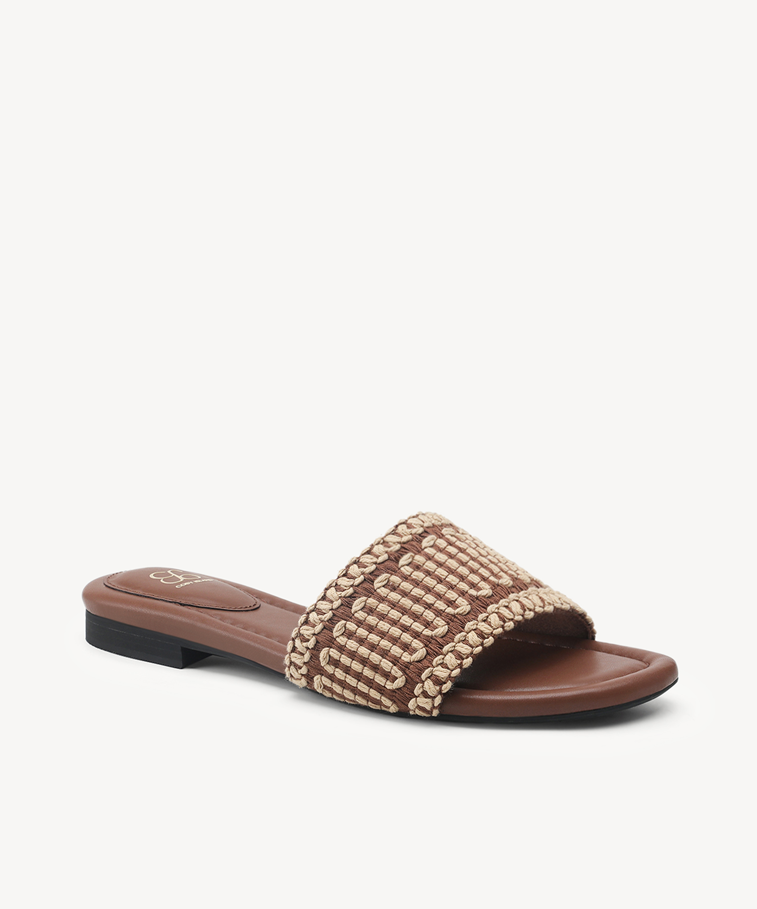 OasisSlide Soft Knit Open Toe Flat Sandal - Brown / US 7.5 | EU 38 | UK 5.5
