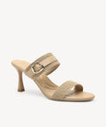 GildGlide Buckle Stiletto Double Strap Sandal - Apricot / US 8.5 | EU 39.5 | UK 6.5