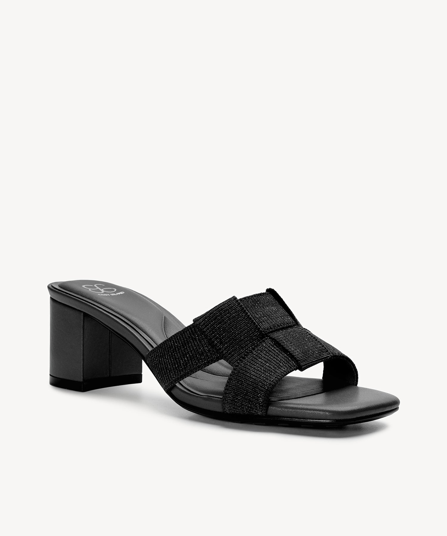 PebbleGrace Woven Block Heeled Sandal - Black / US 9 | EU 40 | UK 7