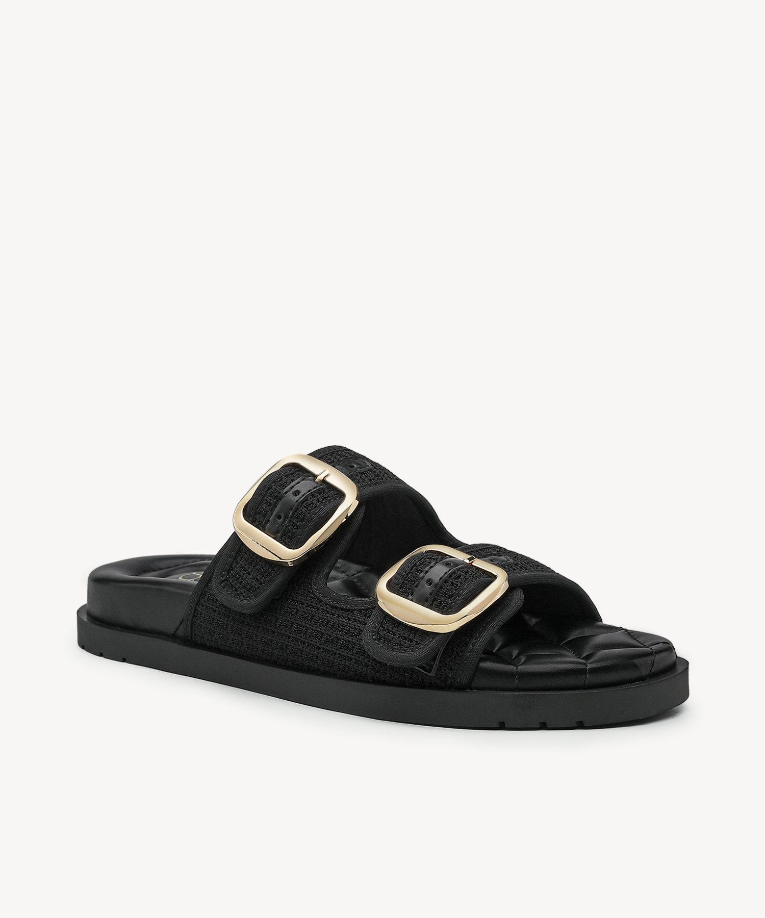 CloudStep Double-Buckle Footbed Sandal - Black / US 8 | EU 39 | UK 6