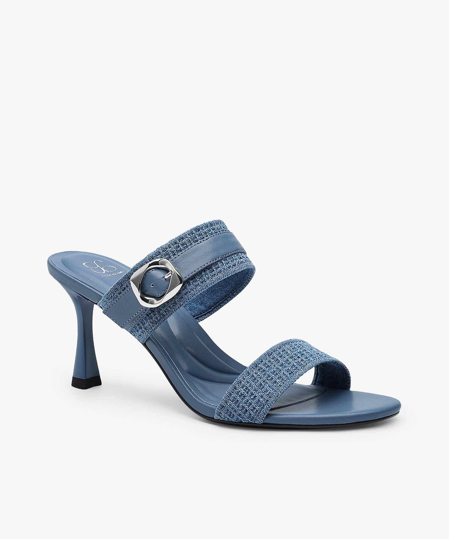 GildGlide Buckle Stiletto Double Strap Sandal - Blue / US 11 | EU 42.5 | UK 9