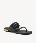 VillaStroll Toe-Post Flat Sandal - Black / US 8.5 | EU 39.5 | UK 6.5