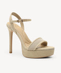 DenimLoft Strapped Platform Heeled Sandal - Vanilla / US 9.5 | EU 41 | UK 7.5