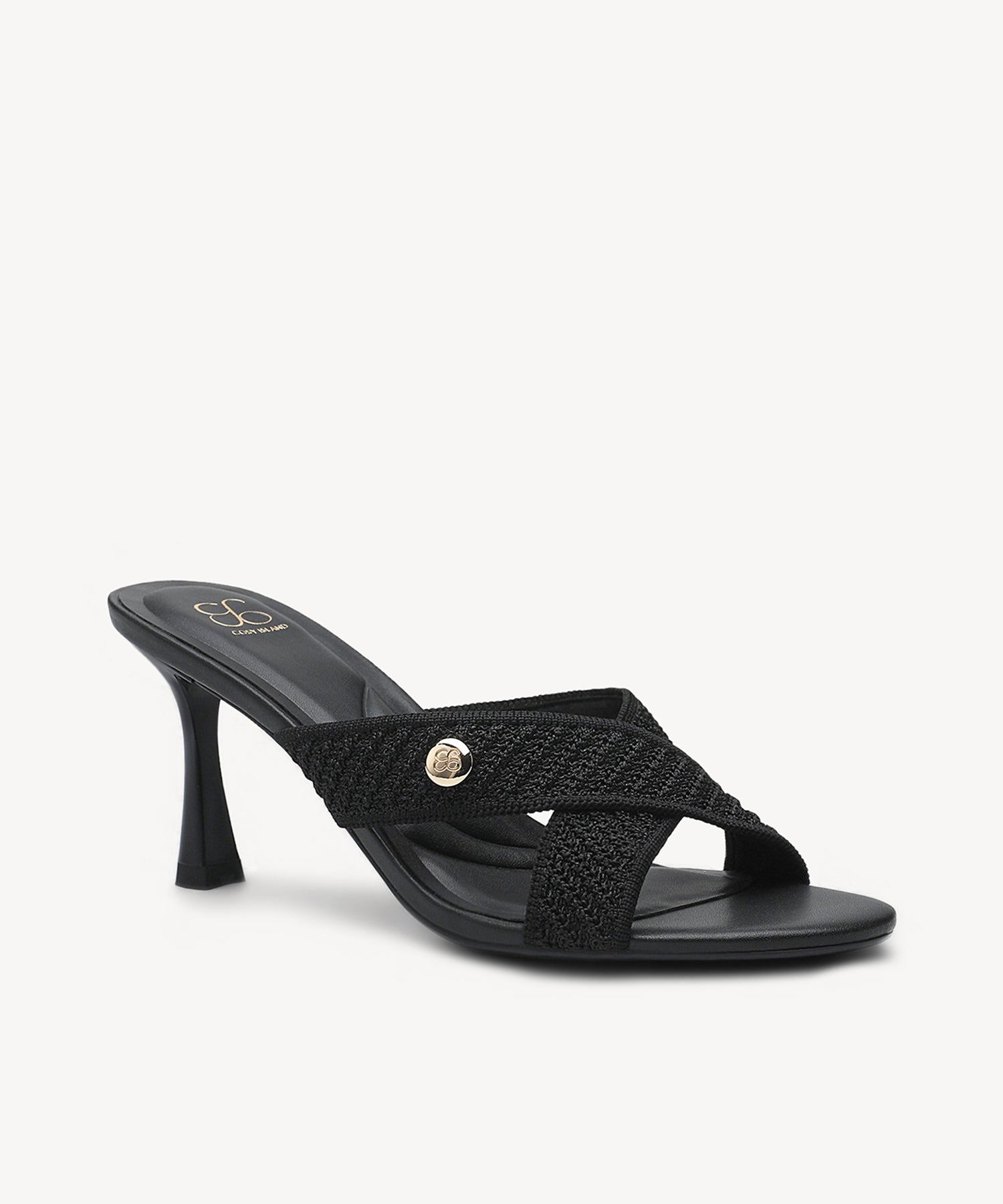 CrossLoom Open-Toe Stiletto Heeled Sandal - Black / US 8 | EU 39 | UK 6