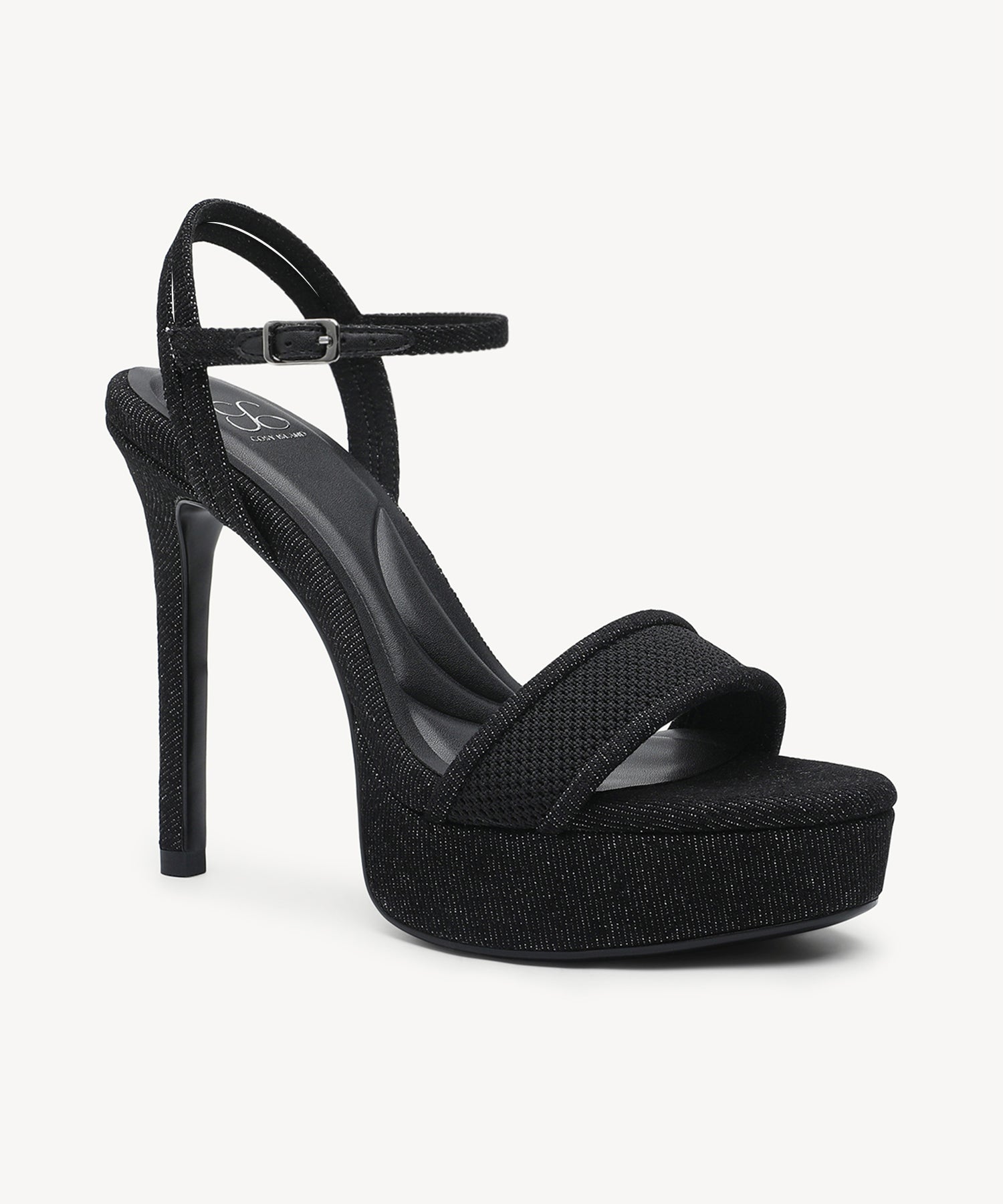 DenimLoft Strapped Platform Heeled Sandal - Black / US 11 | EU 42.5 | UK 9