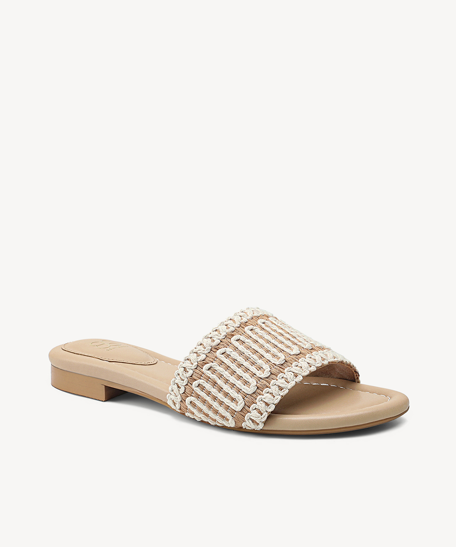 OasisSlide Soft Knit Open Toe Flat Sandal - Apricot / US 8.5 | EU 39.5 | UK 6.5