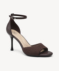 Minimalist Ankle Strap Heeled Sandal - Coffee / US 7 | EU 37.5 | UK 5