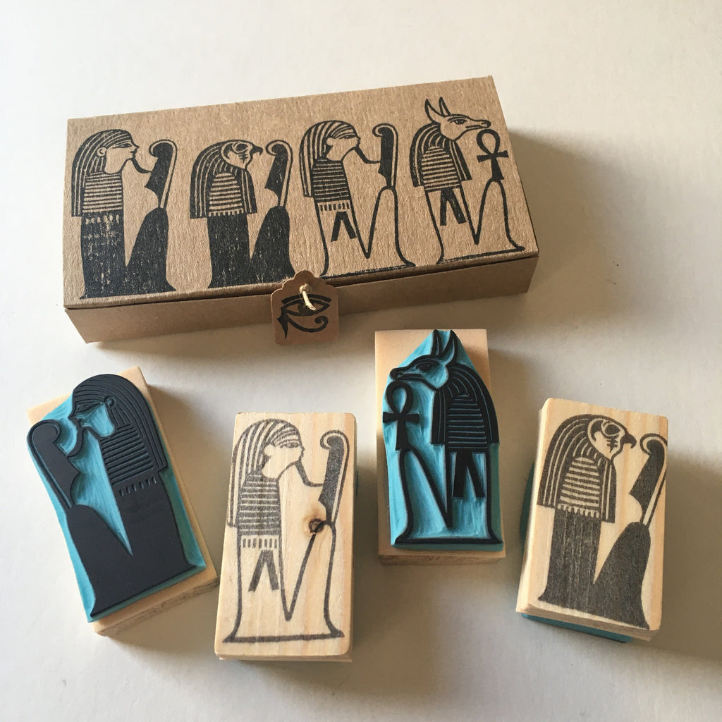 Egyptian iconography rubber stamps from the book of the death
