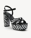 Elegance Raffia Platform Sandal - Zebra Pattern / US 8 | EU 39 | UK 6