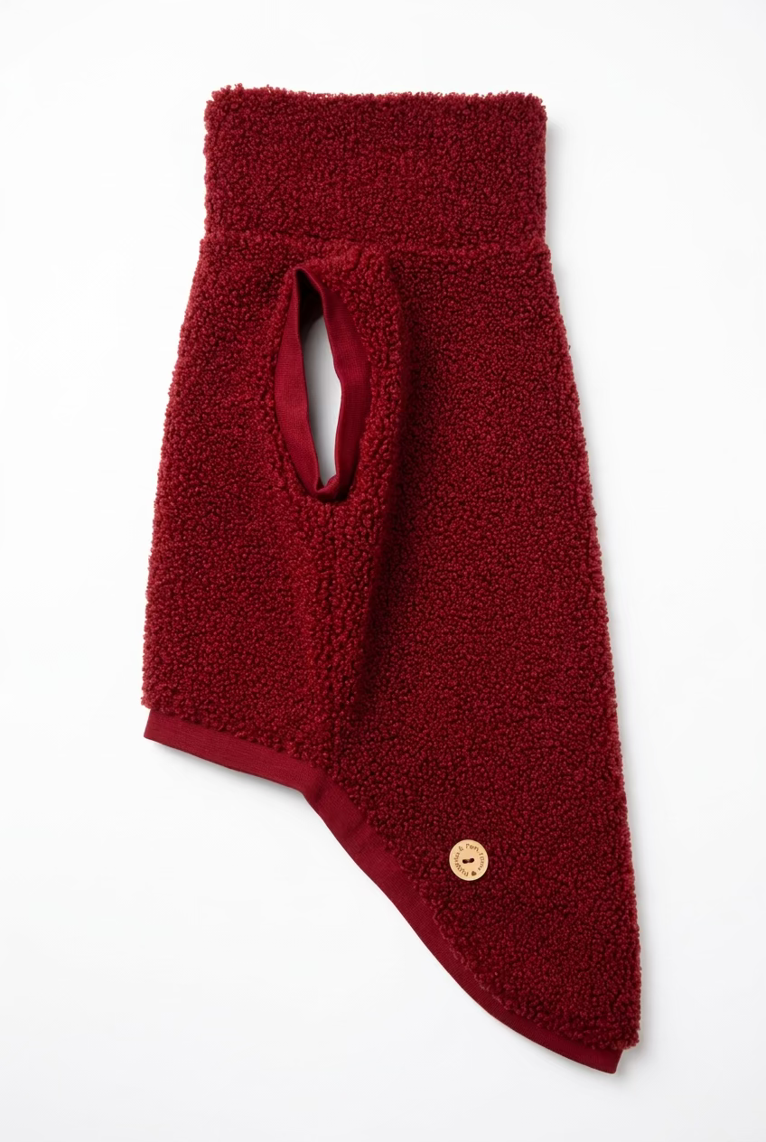 Handmade Dachshund Sweater - “Dark Red Teddy”