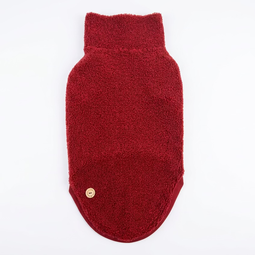 Handmade Dachshund Sweater - “Dark Red Teddy”