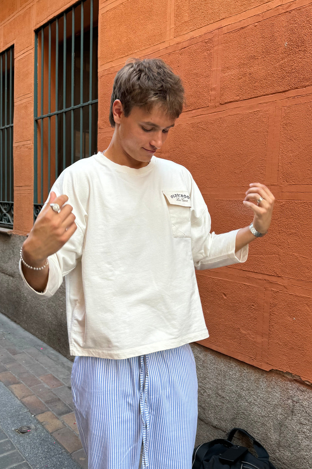 Pantalón de lino rayas