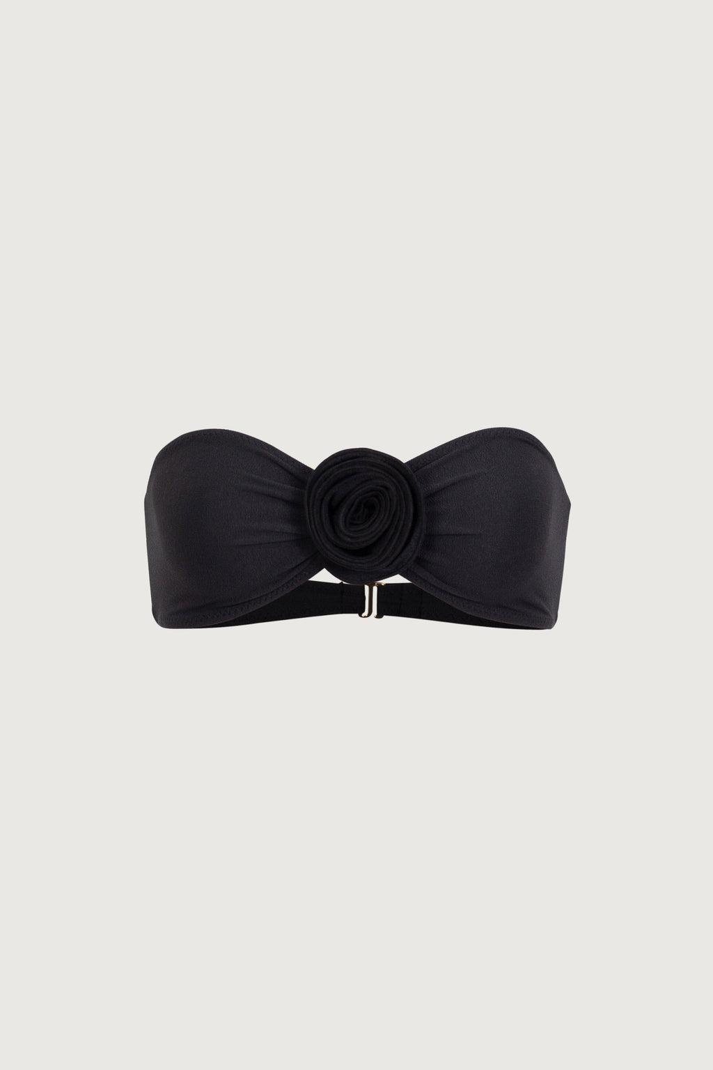 Rosette Bandeau Top (Faux Suede Black/Black)