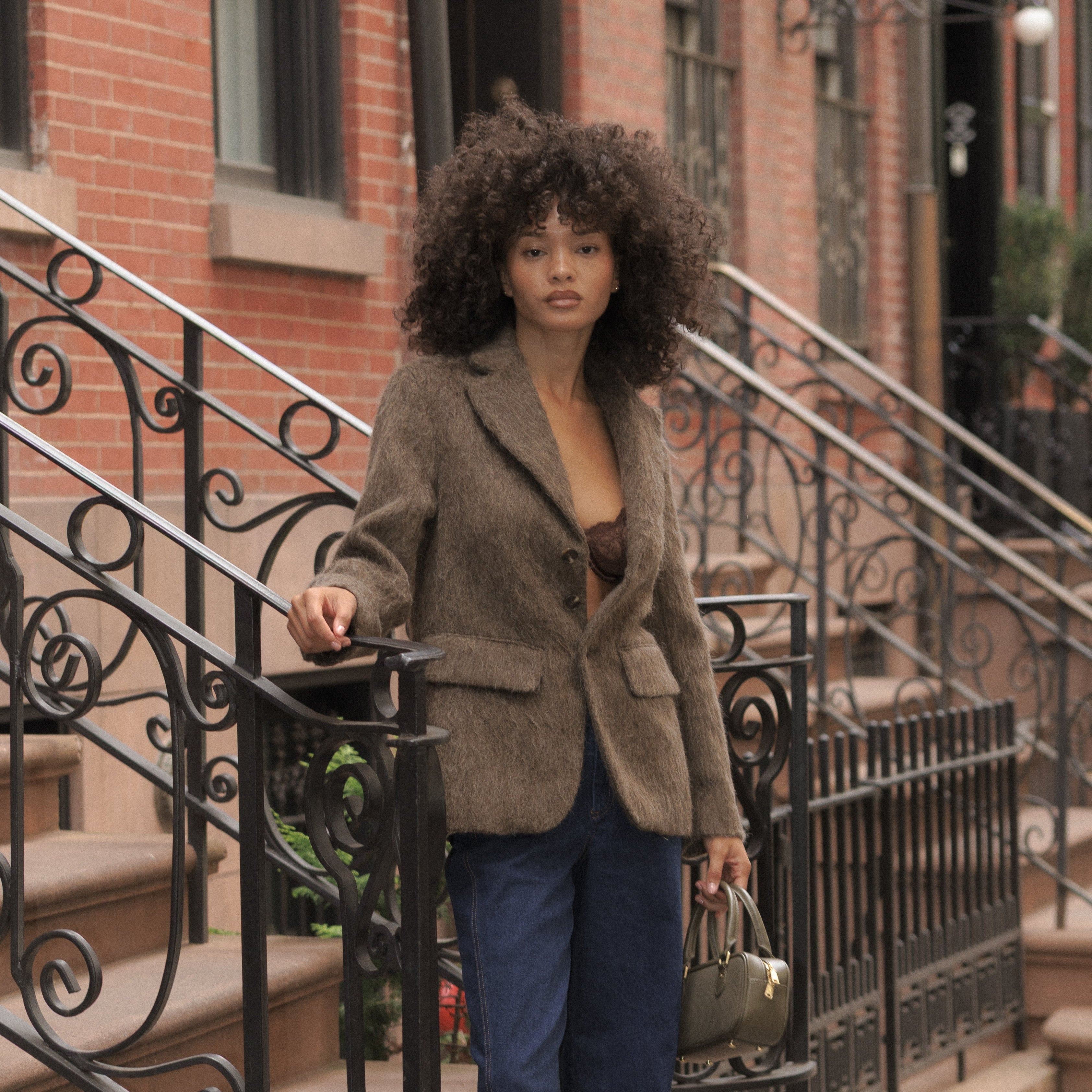 Lounge Underwear Oversized Wool Blend Blazer - Mink