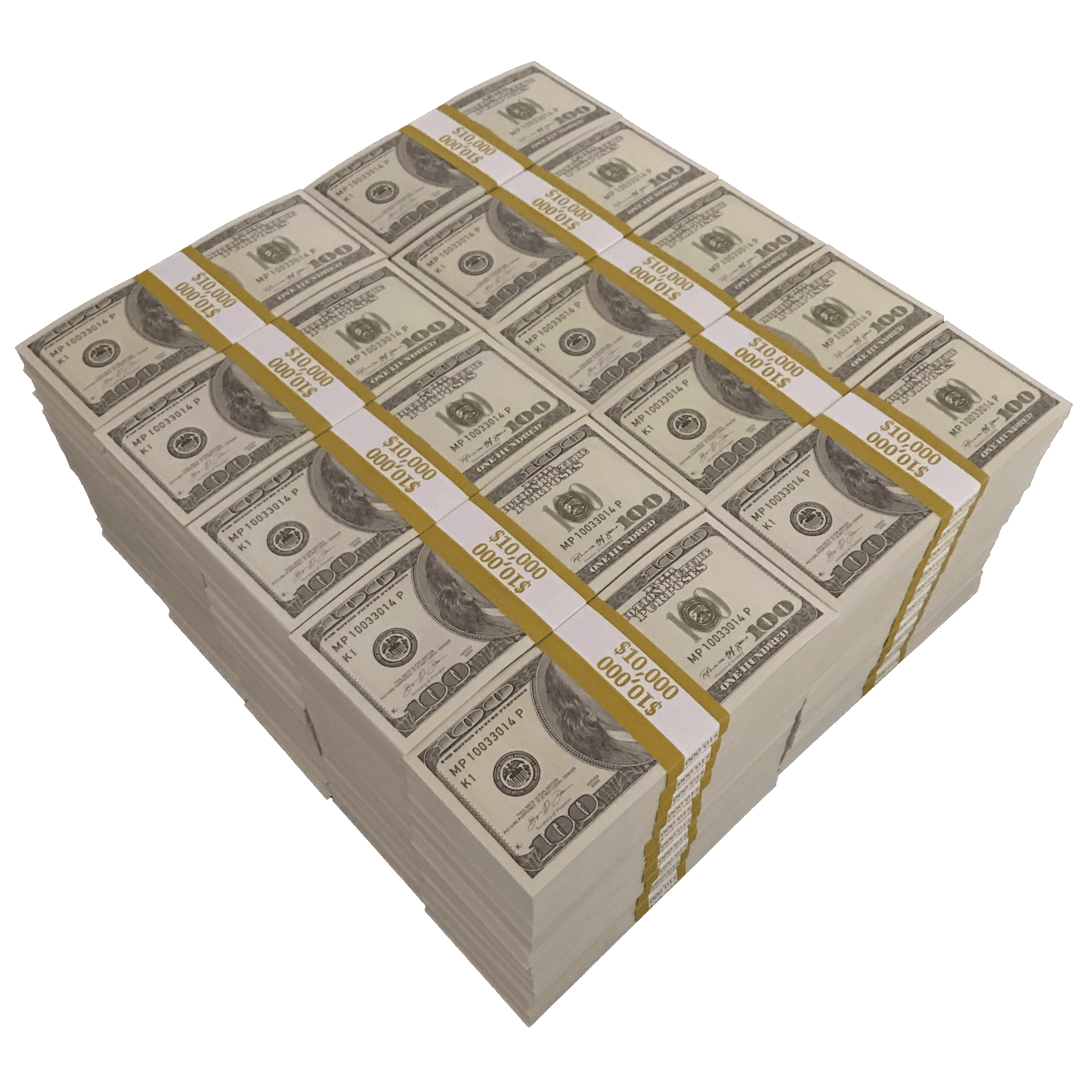 $1,000,000 BLANK FILLER 2000 Series Stacks By Prop Money Inc.