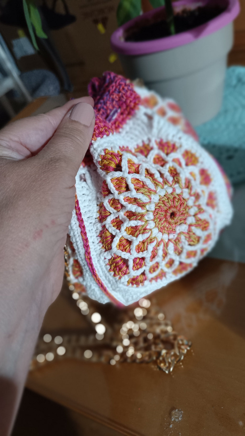 Bolsito mandala a crochet