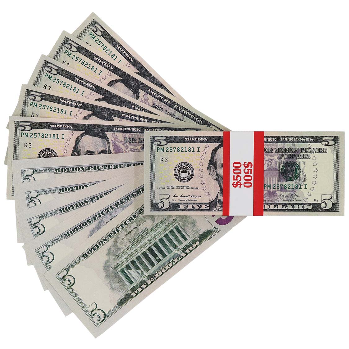 $500 Full Print New Series Stack By Prop Money Inc.